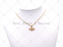 Load image into Gallery viewer, Colorful Enamel Flag Shape Pendant,18K Gold Filled CZ Micro pave Charm, Necklace Bracelet Charm Pendant, Sku#LK568