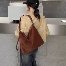 Load image into Gallery viewer, Women's Suede Crossbody Shoulder Bag | High-Capacity Commuter Bag with Zipper Pocket