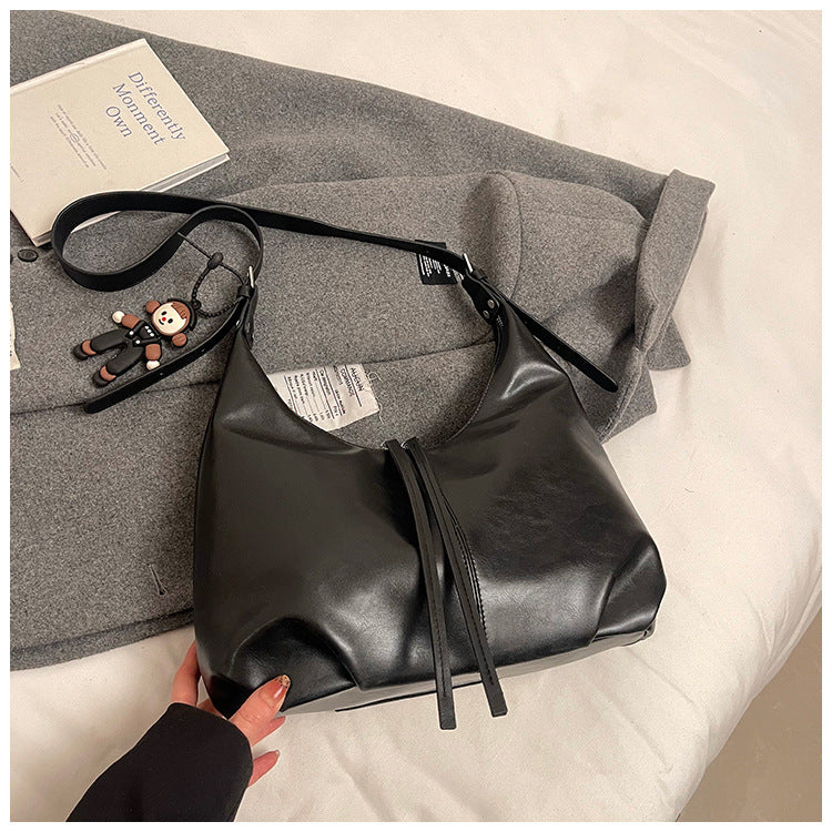 Retro Korean-Style PU Leather Shoulder Bag