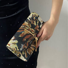 Load image into Gallery viewer, Embroidered Floral Evening Clutch Bag - Rhinestone Chain Shoulder Bag for Women