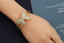 Load image into Gallery viewer, CZ Butterfly Adjustable Bracelet and Rings, Sku#X320C