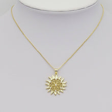 Load image into Gallery viewer, Clear CZ Filigree Flower Sun Charm, Sku#LX370