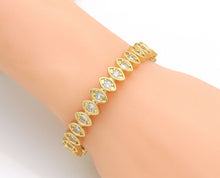 Load image into Gallery viewer, CZ Evil Eye Gold Adjustable Bracelet, Sku#X371