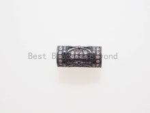 Load image into Gallery viewer, 16x8mm CZ Micro Pave Large hole Barrel Spacer beads, Drum Barrel beads, Micro Pave Cubic Zirconia Spacer Beads,sku#G402