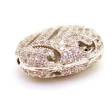 Load image into Gallery viewer, CZ Micro Pave Oval Spacer Beads 15x11mm/18x13mm,sku#G17