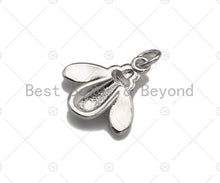 Load image into Gallery viewer, Bee Shape Pendant/Charm, Bee Cubic Zirconia Pendant, Silver/Gold Tone,15x16mm,Sku#L317