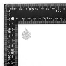 Load image into Gallery viewer, CZ Silver Round Flower Charm Pendant, Sku#L734