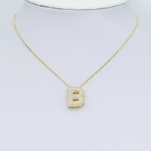 Load image into Gallery viewer, Gold Silver Clear CZ Initial Letter Charm, Personalized Charm, Sku#A364