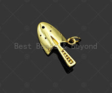 Load image into Gallery viewer, Gold Filled CZ Micro Pave Shovel Shape Pendant, 18K Gold Filled Shovel Charm, Necklace Bracelet Charm Pendant,14x24mm,Sku#LK354