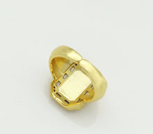 Load image into Gallery viewer, CZ Enamel Flower on Rectangle Adjustable Ring, Sku#X326