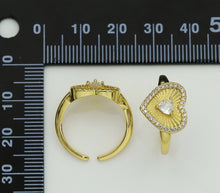 Load image into Gallery viewer, CZ Heart Adjustable Ring, Sku#X329