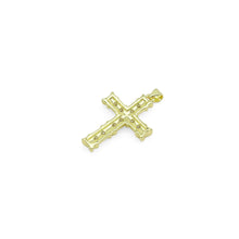 Load image into Gallery viewer, Gold Silver Clear CZ Cross Shape Pendant, Sku#LX441