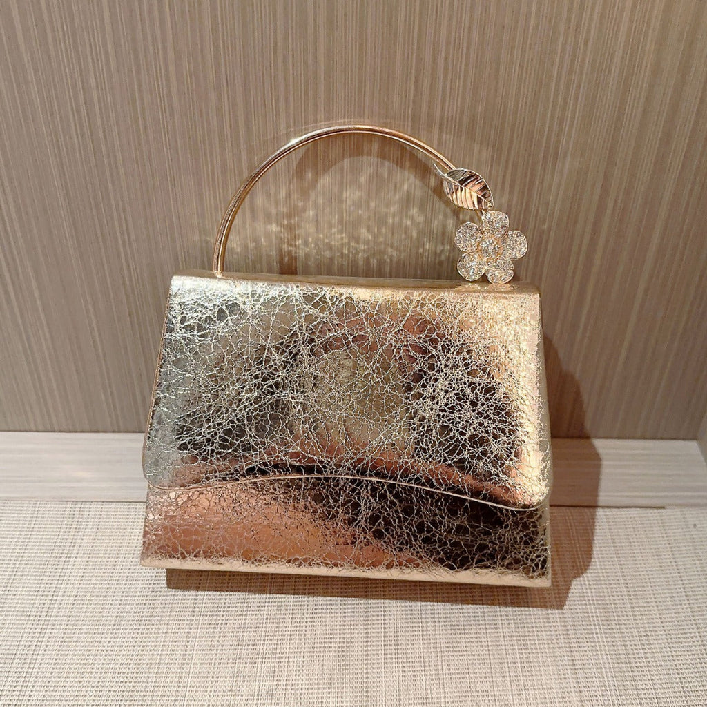 Shiny PU Leather Flap Evening Bag