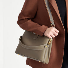Load image into Gallery viewer, Women's Genuine Leather Bucket Tote Bag – Spacious Everyday Shoulder Bag