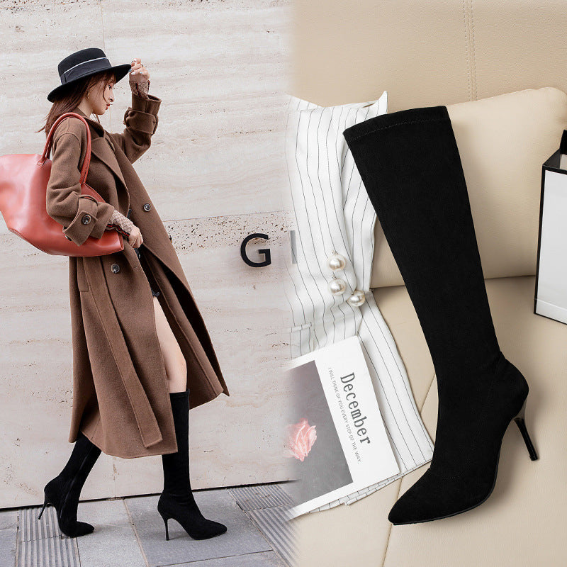Women's Over-the-Knee Stiletto Boots – Suede High Heel Nightclub Boots