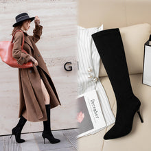 Load image into Gallery viewer, Women's Over-the-Knee Stiletto Boots – Suede High Heel Nightclub Boots