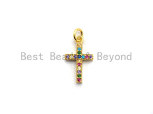 Load image into Gallery viewer, CZ Micro Pave Cross Charm Pendant, Cross charm, sku#F685