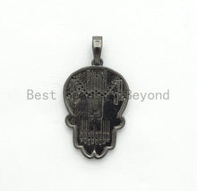 Load image into Gallery viewer, NEW Enamel Colorful Skull Pendant,CZ Micro Pave Oil Drop Skull pendant,Enamel pendant,Enamel Jewelry,21x33mm,sku#F607