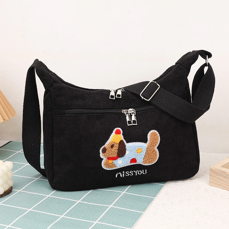 Retro Corduroy Tote Bag