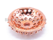 Load image into Gallery viewer, CZ Micro Pave Tassel Cap/Round Cap Beads, Silver/Gold/Rose Gold/Gunmental Tone, 3x11mm, sku#C32