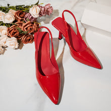 Load image into Gallery viewer, Women's Pointed-Toe Stiletto Heels | Patent Leather Open-Back High Heels