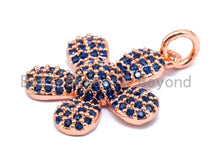Load image into Gallery viewer, 16mm CZ Cobalt Blue Micro Pave Daisy Flower Pendant,sku#L84
