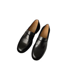 Load image into Gallery viewer, Women's British-Style Retro Loafers | Cowhide Leather Chunky Platform Flats