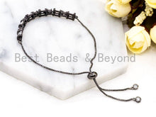 Load image into Gallery viewer, Adjustable Bracelet,Clear CZ Bezel /Tube bracelet, SKU#P23
