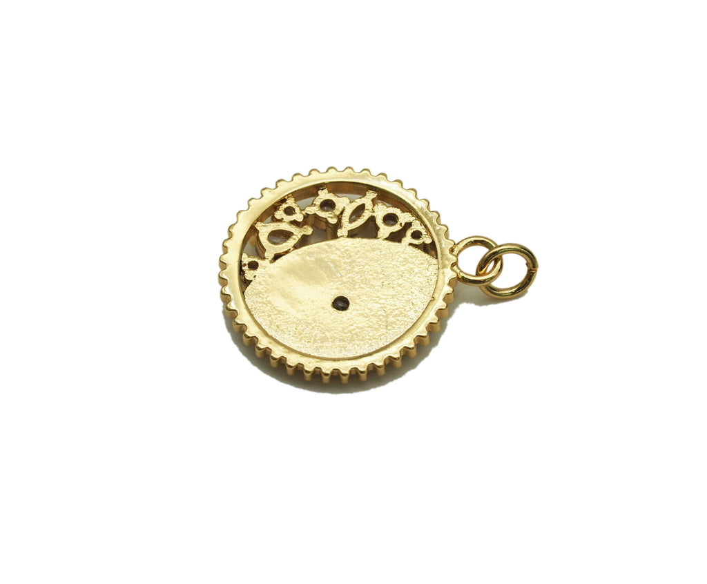 Clear CZ  Enamel Moon Star Charm, Sku#F1456C