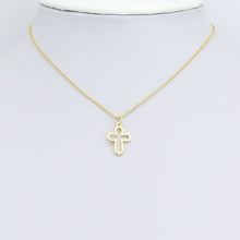 Load image into Gallery viewer, Gold /Bright Silver Frame Cross Charm Pendant,Sku#LD725