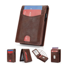 Load image into Gallery viewer, Magnetic Metal Credit Card Case - RFID Protection Leather Wallet