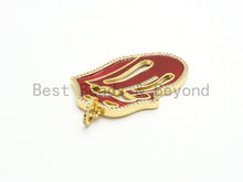 Load image into Gallery viewer, LARGE NEW Enamel Colorful Mick Jagger Rolling Tongue Pendant,CZ Micro Pave Tongue pendant,Enamel pendant,Enamel Jewelry, 32x47mm, #F583