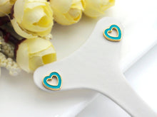 Load image into Gallery viewer, Colorful Open Heart Enamel Stud Earrings, J215C