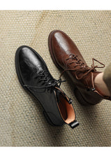 Load image into Gallery viewer, Retro Leather Lace-Up Side Zipper Ankle Boots