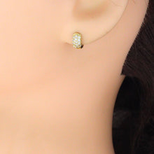 Load image into Gallery viewer, Gold Silver CZ Small Hoop Earrings, Sku#A476