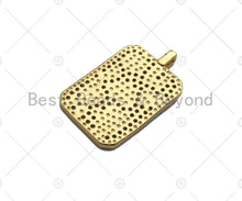 Load image into Gallery viewer, CZ Micro Pave Hand Rainbow Heart Moon On Rectangle Shape Pendant, Cubic Zirconia Rectangle Pendant, Gold Tone pendant, 16x26mm, sku#LK180