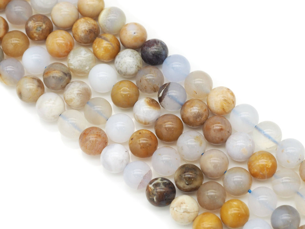 Genuine Blue Lace Agate Round Smooth Beads, Sku#U1344