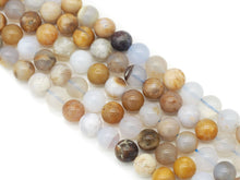 Load image into Gallery viewer, Genuine Blue Lace Agate Round Smooth Beads, Sku#U1344