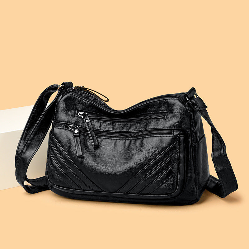 Retro-Textured Crossbody Shoulder Bag – Minimalist PU Leather Women's Bag