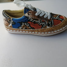 Load image into Gallery viewer, Women's Snake Print Platform Sneakers | Chunky Sole Slip-On Casual Shoes | PU Leather | EU 35-43