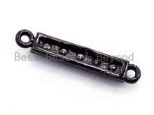 Load image into Gallery viewer, CZ Clear Micro Pave Small Bar Shaped Connector for Bracelet/Necklace, Cubic Zirconia Link Connector, 3x16mm, 1pc/2pcs, sku#A64