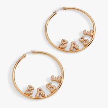 Load image into Gallery viewer, 'Babe' Bubble Crystal Hoop Earrings