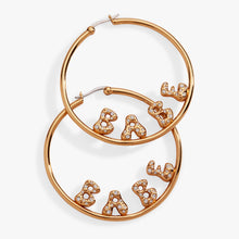 Load image into Gallery viewer, 'Babe' Bubble Crystal Hoop Earrings