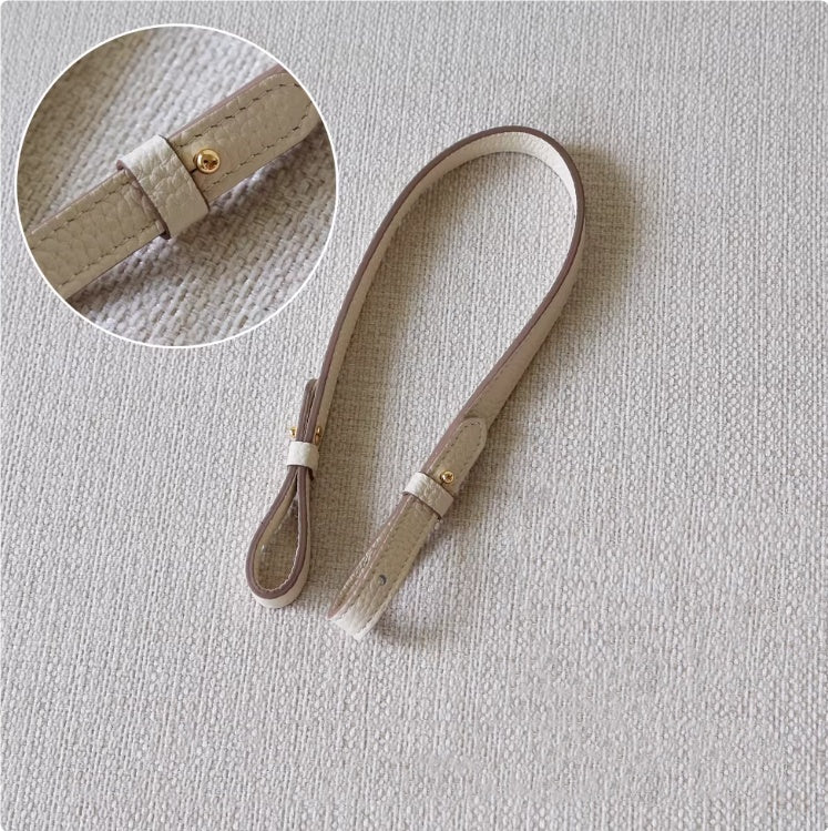 Genuine Leather Bag Strap Replacement – Adjustable Spaghetti Shoulder Strap with Gold & Silver Stud Detail
