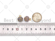 Load image into Gallery viewer, Enamel Colorful Evil Eye On Round Ball Shape Pendant, 18K Gold Filled Enamel Charm,Necklace Bracelet Charm Pendant,12x14mm,Sku#F1427