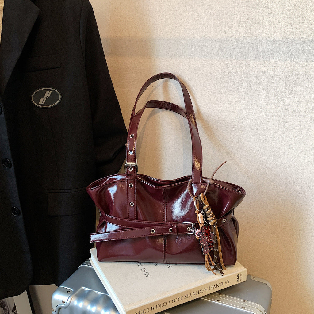Premium Textured Oil-Waxed Leather Crossbody Bag