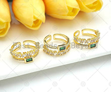 Load image into Gallery viewer, Fancy Emerald CZ Statement Ring, Sku#X188