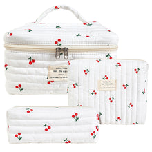 Load image into Gallery viewer, Large Capacity Cherry Print Makeup Storage Bag - Portable Cosmetic Organizer