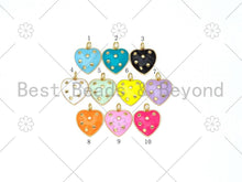 Load image into Gallery viewer, Enamel Colorful Stars On Heart Charm Pendant, Gold Filled Enamel Charm,Enamel Jewelry Findings,16mm,Sku#F1417