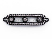 Load image into Gallery viewer, CZ Micro Pave Oval Bar with Movable CZ Beads Connector, sku#E350C